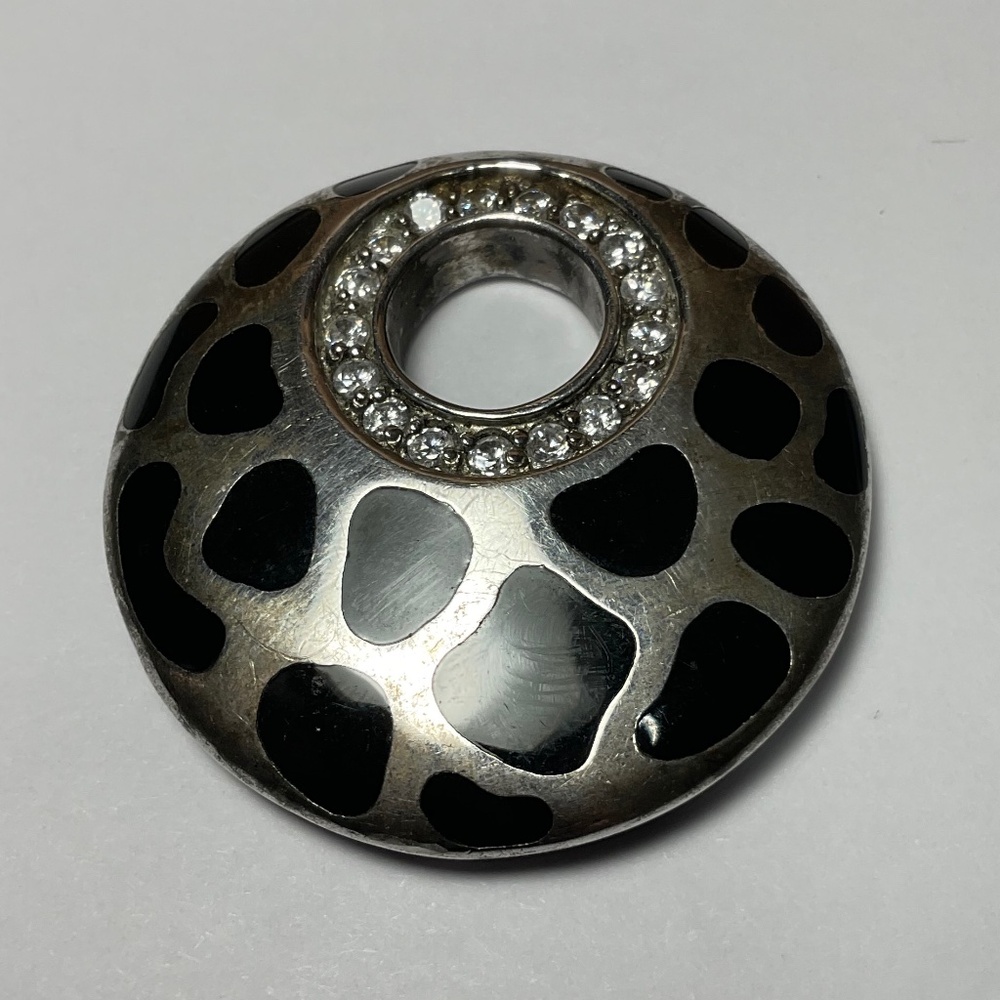 Sterling Silver Dual Side Pendant . 1.5 inch diameter